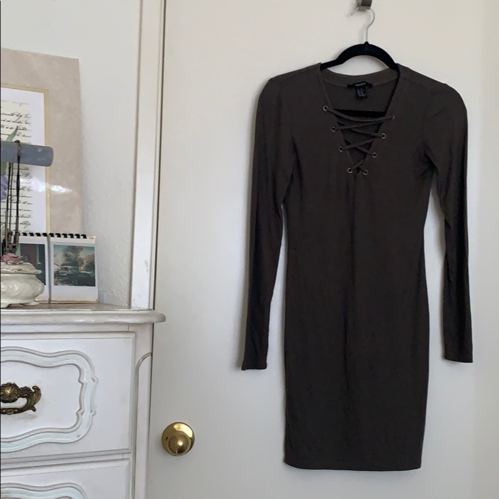 Olive green long sleeve dress